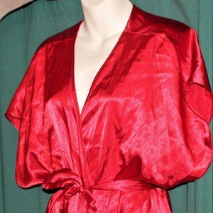 silky red robe